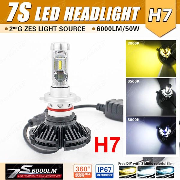1 set h7 7s led headlight 50w 6000lm fanless adjustable pattern retrofit 3k 6k 8k color film 12v front fog lamp bulb automotives
1 set h7 7s led headlight 50w 6000lm fanless adjustable pattern retrofit 3k 6k 8k color film 12v front fog lamp bulb automotives