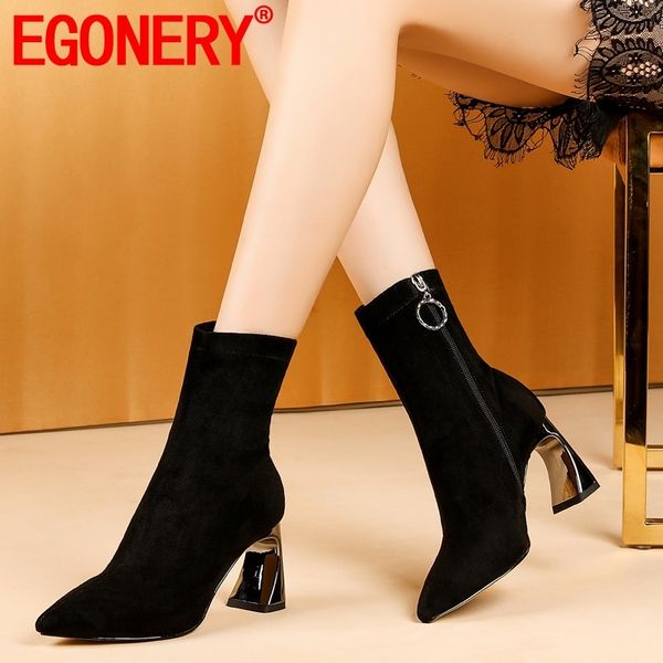 egonery winter new fashion ankle boots outside warm super high heels zip pointed toe flock women shoes drop shipping size 33-44, Black
egonery winter new fashion ankle boots outside warm super high heels zip pointed toe flock women shoes drop shipping size 33-44, Black