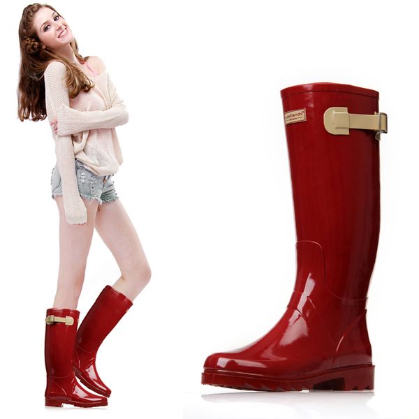 women's red wine wellington boots rubber rain boots waterproof wear antiskid for women girls, Black
women's red wine wellington boots rubber rain boots waterproof wear antiskid for women girls, Black