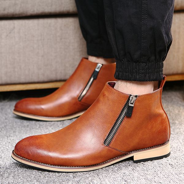 split leather boots men shoes footwear zipper party business oxfords formal dress autumn ankle men boots 2019, Black
split leather boots men shoes footwear zipper party business oxfords formal dress autumn ankle men boots 2019, Black