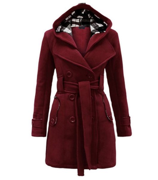 women winter hooded sweater fashion coat double-breasted cardigan jacket stitching long woolen coats with belt clothing, Black
women winter hooded sweater fashion coat double-breasted cardigan jacket stitching long woolen coats with belt clothing, Black