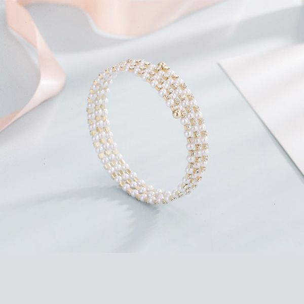 bangle korean personalized trend multi layer pearl bracelet pure copper opening adjustable women's jewelry, Black
bangle korean personalized trend multi layer pearl bracelet pure copper opening adjustable women's jewelry, Black
