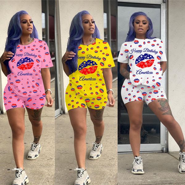 women two piece outfits designer letters american independence day star lip full printing short sleeve t shirt shorts sports suit d52512, Gray
women two piece outfits designer letters american independence day star lip full printing short sleeve t shirt shorts sports suit d52512, Gray