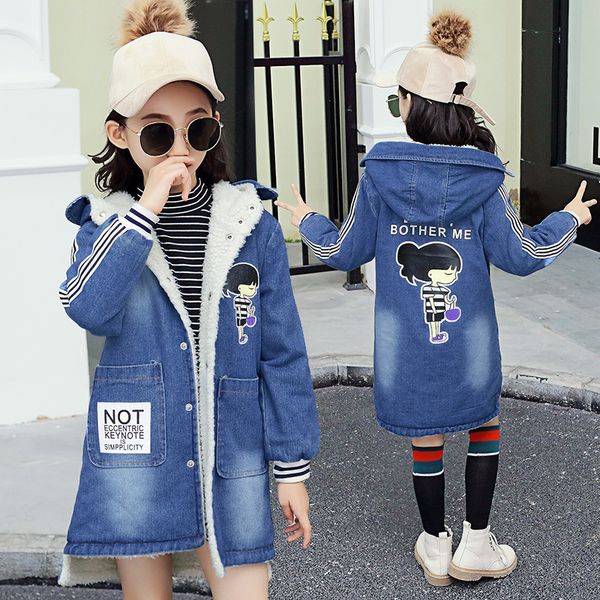girl denim jacket 2018 thick warm denim girls winter coat winter jackets hooded baby kids teenage children's outerwear trench, Blue;gray
girl denim jacket 2018 thick warm denim girls winter coat winter jackets hooded baby kids teenage children's outerwear trench, Blue;gray
