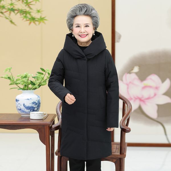 middle aged and elderly people down jacket women's middle-aged women dress winter thick white duck down large size  aged women 6, Black;white
middle aged and elderly people down jacket women's middle-aged women dress winter thick white duck down large size  aged women 6, Black;white