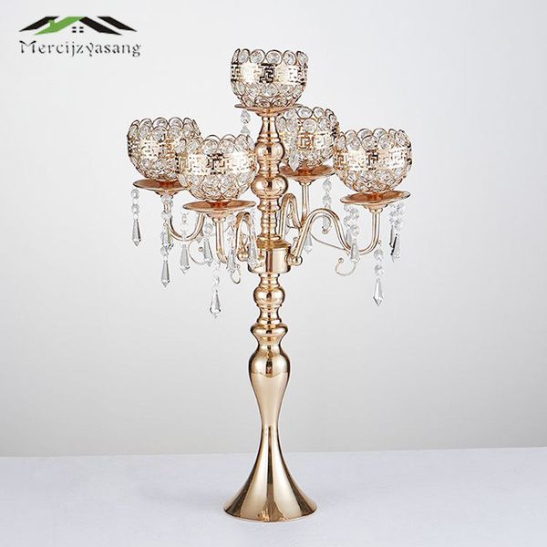 gold candle holders 5-arms candlestick for wedding stand pillar with crystals portavelas metal candelabra 10pcs/lot 63cm 01502
gold candle holders 5-arms candlestick for wedding stand pillar with crystals portavelas metal candelabra 10pcs/lot 63cm 01502