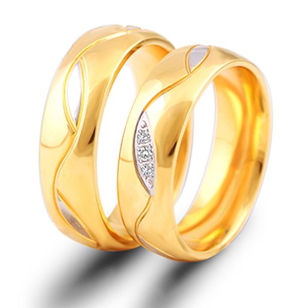 new fashion gold color couple love engagement wedding rings for women men party club personalizedstatement ring jewelry, Slivery;golden
new fashion gold color couple love engagement wedding rings for women men party club personalizedstatement ring jewelry, Slivery;golden