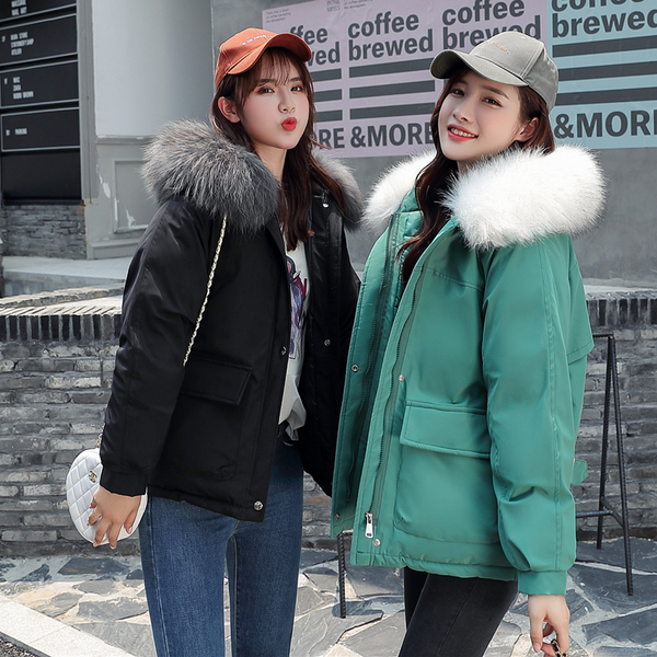 2019 winter jackets medium long down parkas casual fur collar hooded jacket plus size big pocket women's coat warm thick coat, Black
2019 winter jackets medium long down parkas casual fur collar hooded jacket plus size big pocket women's coat warm thick coat, Black