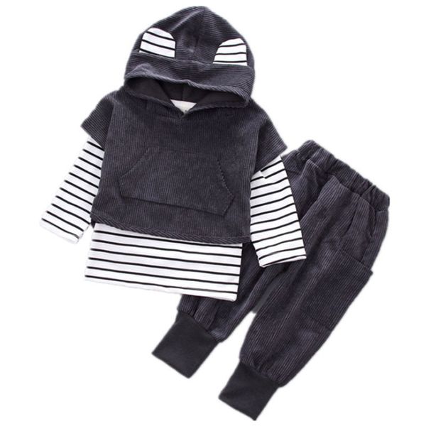 child clothing1-4 boy girl clothes 2020 spring autumn corduroy hooded jacket + t-shirt + pants 3 piece set quality kids clothing, White
child clothing1-4 boy girl clothes 2020 spring autumn corduroy hooded jacket + t-shirt + pants 3 piece set quality kids clothing, White
