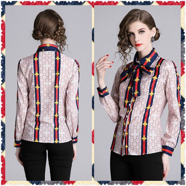 new style luxury women's fashion floral print spring fall blouses shirts beautiful elegant office lady slim street style shirts, White
new style luxury women's fashion floral print spring fall blouses shirts beautiful elegant office lady slim street style shirts, White