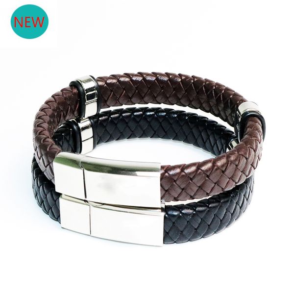punk men jewelry black/brown braided leather bracelet stainless steel magnetic clasp fashion punk genuine leather bracelet bb047, Golden;silver
punk men jewelry black/brown braided leather bracelet stainless steel magnetic clasp fashion punk genuine leather bracelet bb047, Golden;silver