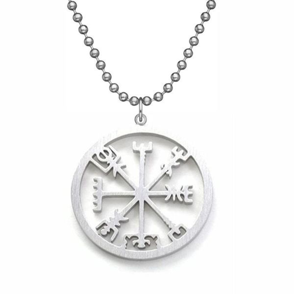 stainless steel viking icelandic vegvisir helmet horror in runic circle pendant necklace magical staves compass rune amulet, Silver
stainless steel viking icelandic vegvisir helmet horror in runic circle pendant necklace magical staves compass rune amulet, Silver