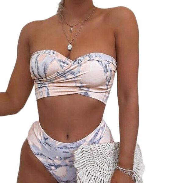 women bandage push-up padded bra tropical summer strapless marbling bikini set high waist swimsuit bathing suit
women bandage push-up padded bra tropical summer strapless marbling bikini set high waist swimsuit bathing suit