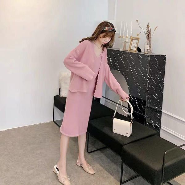 2019 cardigan sweater and midi dress two piece set women solid casual knitted sweater outfits loose suits, White
2019 cardigan sweater and midi dress two piece set women solid casual knitted sweater outfits loose suits, White