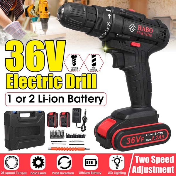doersupp 36v max dual speed electric screwdriver cordless drill impact drill mini wireless power driver dc lithium-ion battery
doersupp 36v max dual speed electric screwdriver cordless drill impact drill mini wireless power driver dc lithium-ion battery