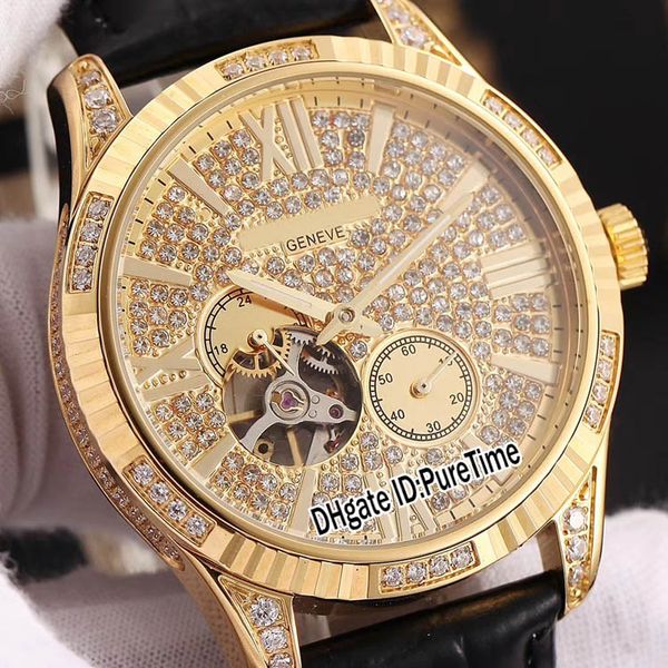 new annual calendar 18k yellow gold diamond case diamond dial 42mm automatic tourbillon mens watch brown leather sports watches b290a1, Slivery;brown
new annual calendar 18k yellow gold diamond case diamond dial 42mm automatic tourbillon mens watch brown leather sports watches b290a1, Slivery;brown