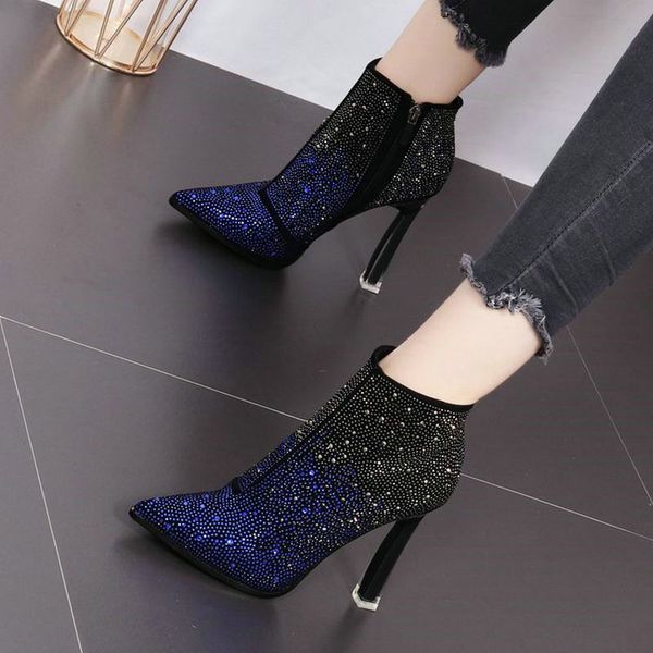 woman pointed toe crystal thin heel diamonds high heels 9cm ankle boots brand zipper boots a63-47 jy, Black
woman pointed toe crystal thin heel diamonds high heels 9cm ankle boots brand zipper boots a63-47 jy, Black