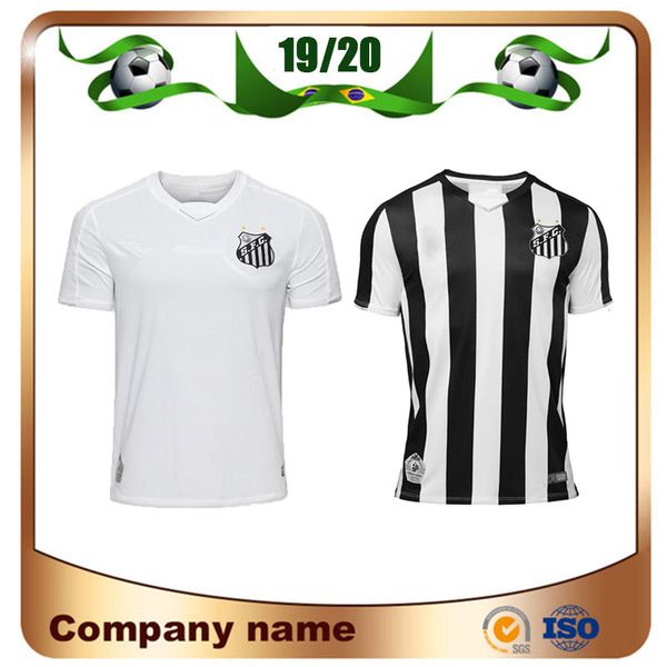 2020 brazil santos club soccer jerseys 19/20 santos home oliveira soccer shirt away white henrique copete kayke short sleeved football unifo, Black;yellow