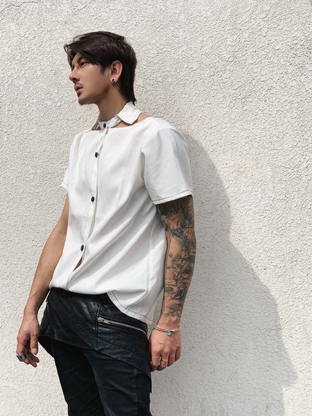 s-6xl 2019 new men's clothing hair stylist show thousand-layer leaf edge prince fengshui sleeve shirt plus size costumes, White;black
s-6xl 2019 new men's clothing hair stylist show thousand-layer leaf edge prince fengshui sleeve shirt plus size costumes, White;black