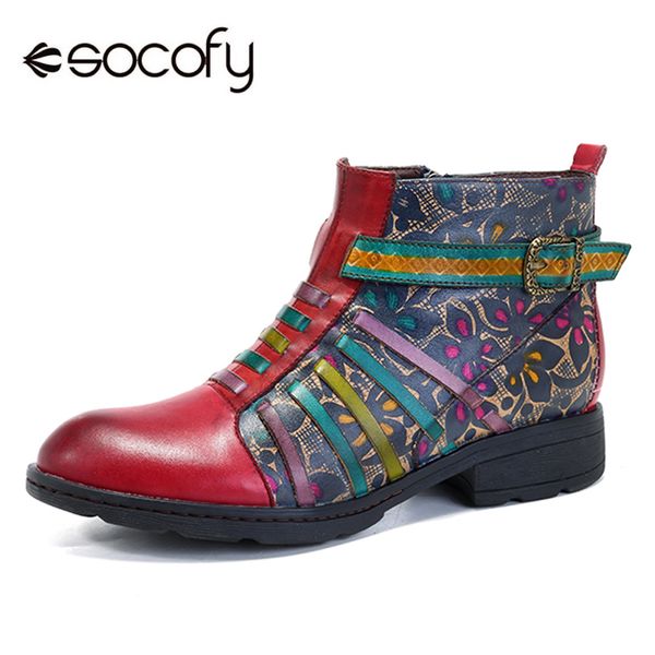 socofy retro genuine leather ankle boots women shoes vintage bohemian spring autumn zip printed stripe shoes woman botas mujer, Black
socofy retro genuine leather ankle boots women shoes vintage bohemian spring autumn zip printed stripe shoes woman botas mujer, Black