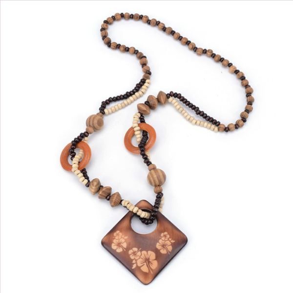 handmade weave rope chain wood engraved rhombus shape pendant necklace geometric jewelry, Silver
handmade weave rope chain wood engraved rhombus shape pendant necklace geometric jewelry, Silver