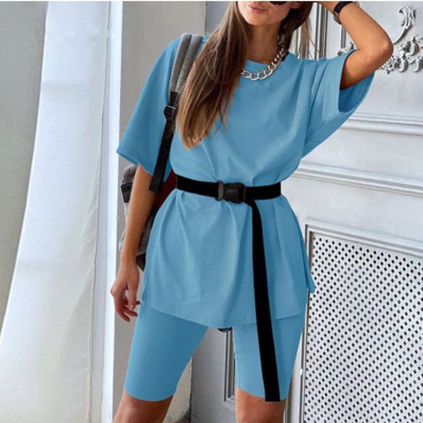 women two piece set casual loose t-shirt&leggings suits including belt solid home loose sports fashion leisure suit 2 piece set, White
women two piece set casual loose t-shirt&leggings suits including belt solid home loose sports fashion leisure suit 2 piece set, White