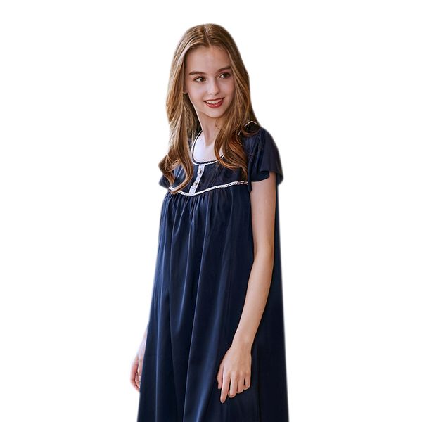 spring ladies silk pajamas dress casual short sleeve pigiama home women pajamas dress, Black;red
spring ladies silk pajamas dress casual short sleeve pigiama home women pajamas dress, Black;red