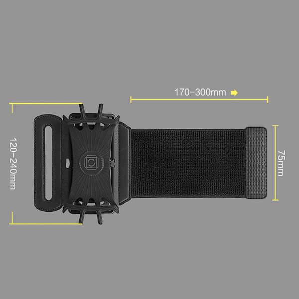 180 degree vup stretchable armband sports cycling running rotatable adjustable silicone wristband cell phone holders for iphone11 xs xr