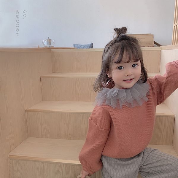 2019 autumn new baby girls solid color knit long sleeve bowknot ribbon gauze collar sweater children lantern sleeve, Blue
2019 autumn new baby girls solid color knit long sleeve bowknot ribbon gauze collar sweater children lantern sleeve, Blue