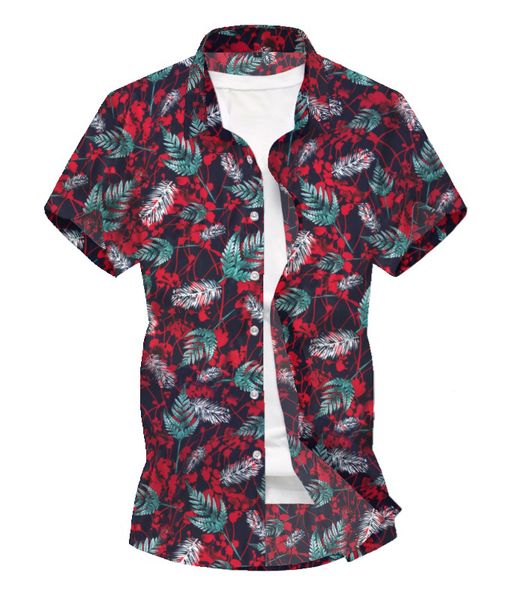 2020 new men's leaf print beach hawaiian 3d-printed short-sleeved shirt, White;black
2020 new men's leaf print beach hawaiian 3d-printed short-sleeved shirt, White;black
