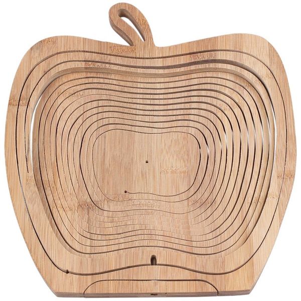 fashionfoldable корзина / корзина в bamboo в форме яблока для фруктов (wood log) корзины для хранения