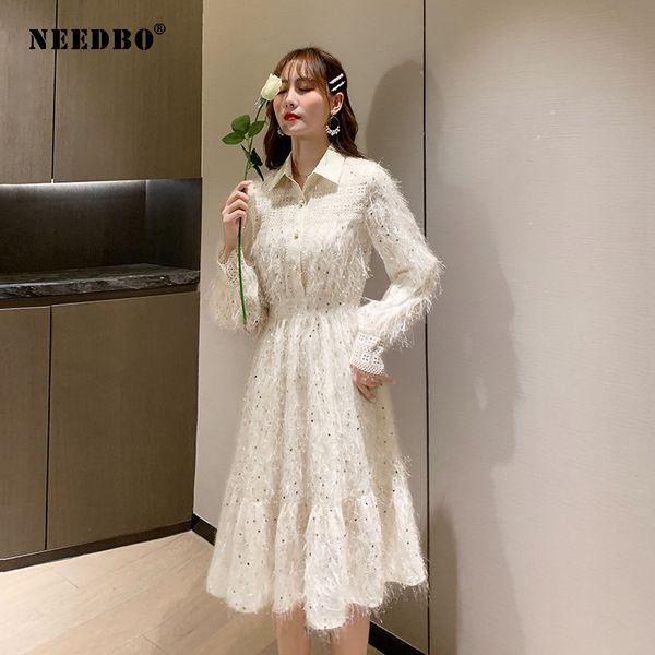 needbo women dress elegant casual tassel vestidos dress long sleeve turn-down collar princess party dresses women evening, Black;gray
needbo women dress elegant casual tassel vestidos dress long sleeve turn-down collar princess party dresses women evening, Black;gray