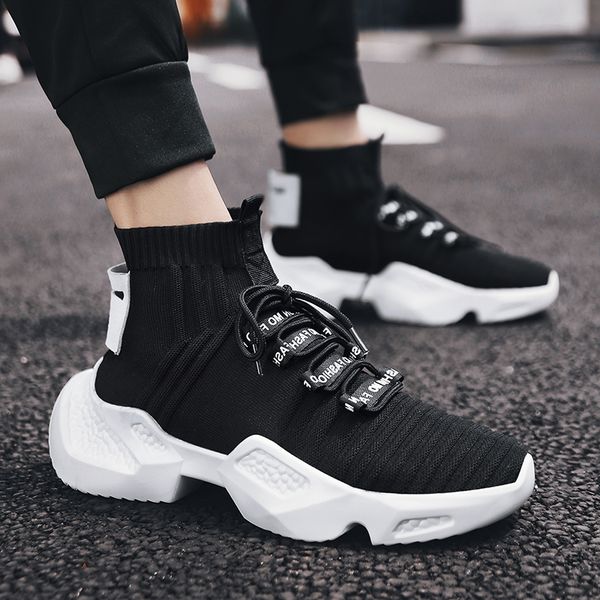 breathable height increasing 5.5cm mens sock sneakers men high fashion casual shoes men chaussures lace-up zapatillas hombre, Black
breathable height increasing 5.5cm mens sock sneakers men high fashion casual shoes men chaussures lace-up zapatillas hombre, Black