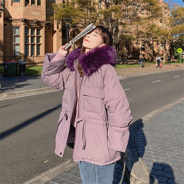 new winter korean down jacket women waist belt cotton suit large size loose large fur collar coat fashion thicken warm jacket, Black
new winter korean down jacket women waist belt cotton suit large size loose large fur collar coat fashion thicken warm jacket, Black