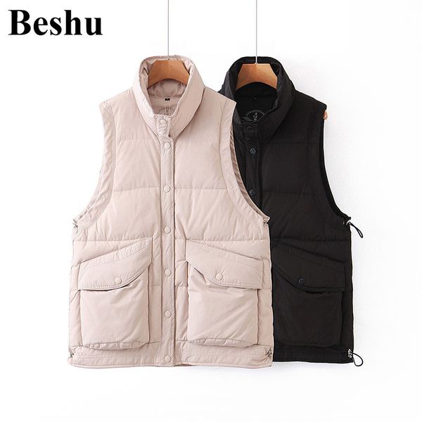 2019 fashion down vests women black white two-color stand collar sing-breasted down vests sleeveless large pockets lady cloth
2019 fashion down vests women black white two-color stand collar sing-breasted down vests sleeveless large pockets lady cloth