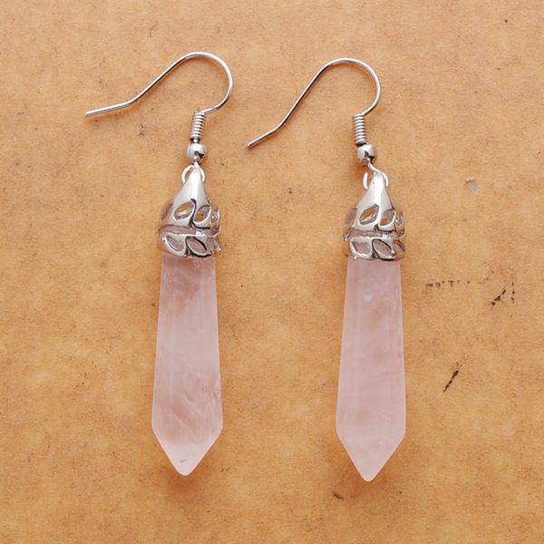 wojiaer natural pink rose quartz gem stone dangle earrings hexagonal pointed reiki chakra beads for women jewelry r3068, Silver
wojiaer natural pink rose quartz gem stone dangle earrings hexagonal pointed reiki chakra beads for women jewelry r3068, Silver