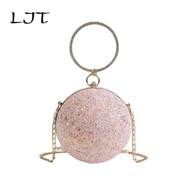2020 new personality big ring handbag sequin small round chain crossbody messenger bag handle women party purse clutch
2020 new personality big ring handbag sequin small round chain crossbody messenger bag handle women party purse clutch
