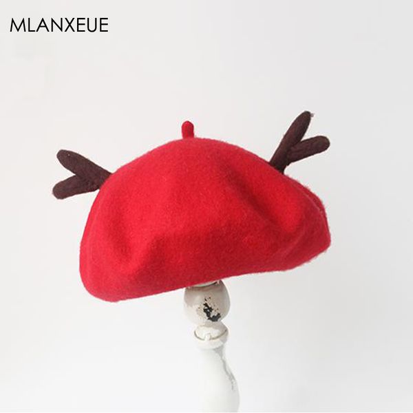solid berets women fashion wool blend antlers autumn winter hats ladies cute red beret cap female wild vintage warm headdress, Blue;gray
solid berets women fashion wool blend antlers autumn winter hats ladies cute red beret cap female wild vintage warm headdress, Blue;gray