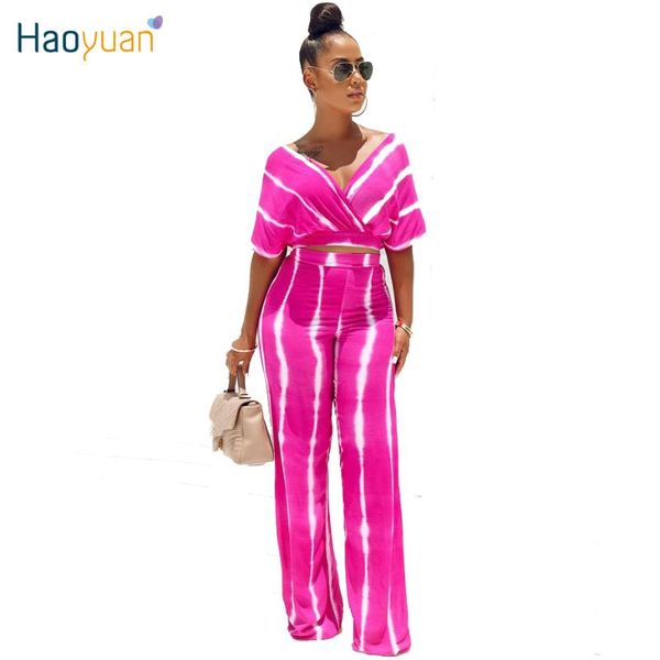 haoyuan tie dye 2 piece set women summer clothes off shoulder crop wide leg pant club matching sets two piece outfits, White
haoyuan tie dye 2 piece set women summer clothes off shoulder crop wide leg pant club matching sets two piece outfits, White