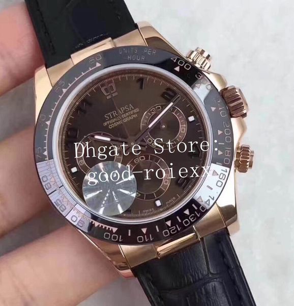 luxury customized mens automatic rose gold chronograph watch men ceramic bezel leather valjoux eta 7750 factory 116518 cosmograph watches, Slivery;brown
luxury customized mens automatic rose gold chronograph watch men ceramic bezel leather valjoux eta 7750 factory 116518 cosmograph watches, Slivery;brown