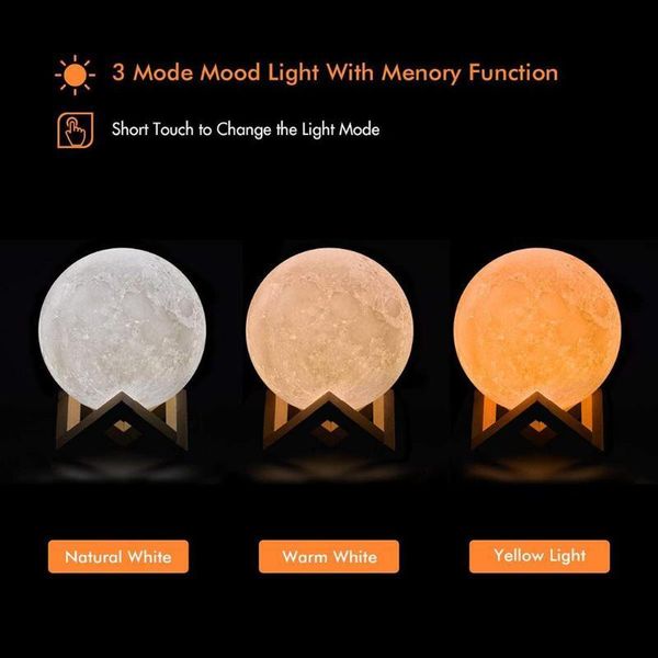 creative 3d print 3 modes rechargeable moon bedside lamp touch switch led night light bedroom table lamps decoration
creative 3d print 3 modes rechargeable moon bedside lamp touch switch led night light bedroom table lamps decoration