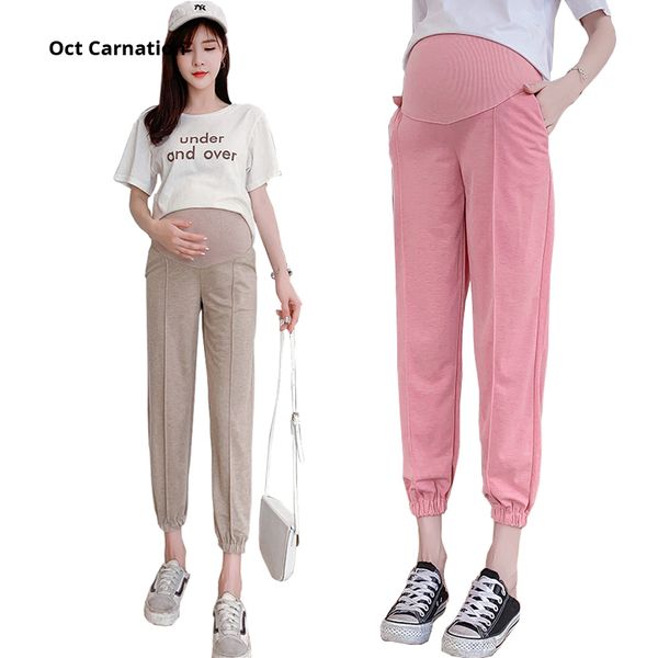 pregnant women's summer clothes ankle-length pants pocket high waist solid color for mother wear maternity clothes 2011, White 
pregnant women's summer clothes ankle-length pants pocket high waist solid color for mother wear maternity clothes 2011, White