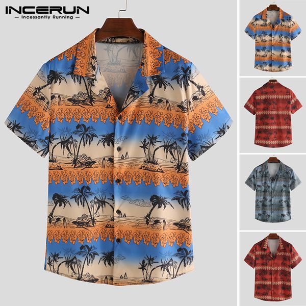 incerun men hawaiian shirt printed lapel streetwear button breathable camisa short sleeve fashion beach tropical shirts men 2020, White;black
incerun men hawaiian shirt printed lapel streetwear button breathable camisa short sleeve fashion beach tropical shirts men 2020, White;black