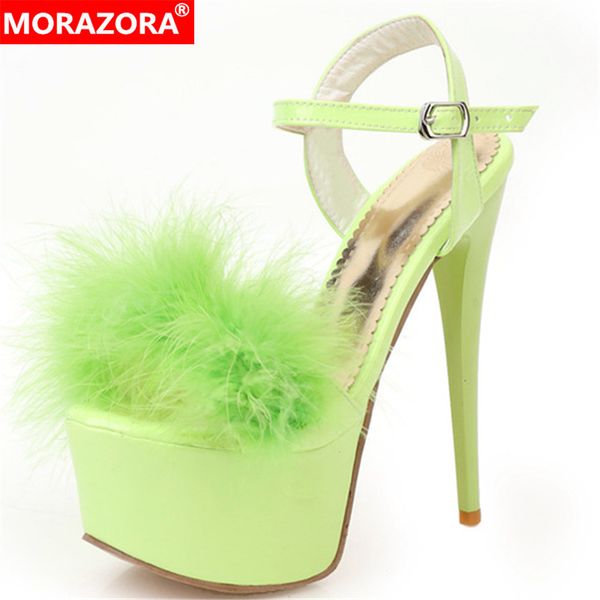 morazora 2020 european style women sandals super high heels platform sandals summer party wedding shoes ladies prom shoes, Black 
morazora 2020 european style women sandals super high heels platform sandals summer party wedding shoes ladies prom shoes, Black