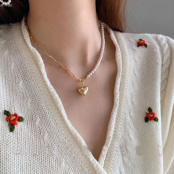 aomu 2020 новая мода пресной воды pearl любовь shaped ожерелье металла асимметричный ключицы цепи для женщин партии ювелирных изделий, Silver
aomu 2020 новая мода пресной воды pearl любовь shaped ожерелье металла асимметричный ключицы цепи для женщин партии ювелирных изделий, Silver