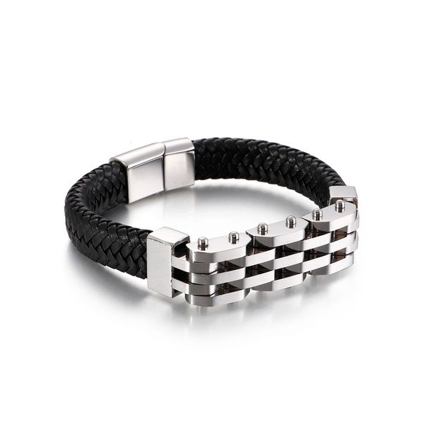 fashion men retro silver color black gold engine bike titanium steel rock locomotive bicycle weave leather bracelets jewelry
fashion men retro silver color black gold engine bike titanium steel rock locomotive bicycle weave leather bracelets jewelry