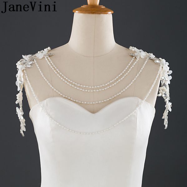 janevini luxury pearls wedding dress necklace bridal shoulder chain adjustable ribbon handmade flowers crystal beaded necklaces, Silver
janevini luxury pearls wedding dress necklace bridal shoulder chain adjustable ribbon handmade flowers crystal beaded necklaces, Silver
