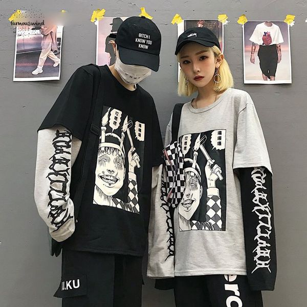 весна осень harajuku style horror comic печати hoody поддельного 2 женщина заплатка пуловеры фуфайка шт мужская одежда, Black
весна осень harajuku style horror comic печати hoody поддельного 2 женщина заплатка пуловеры фуфайка шт мужская одежда, Black