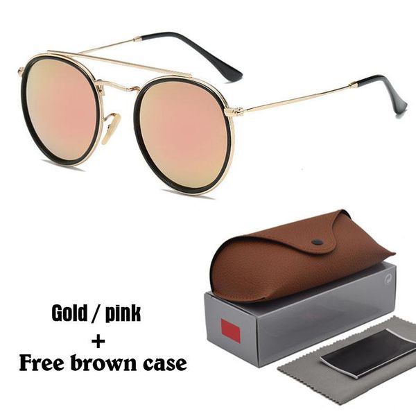 round sunglasses for men women alloy frame mirrored uv400 lens double bridge retro eyewear with brown cases and box, White;black
round sunglasses for men women alloy frame mirrored uv400 lens double bridge retro eyewear with brown cases and box, White;black