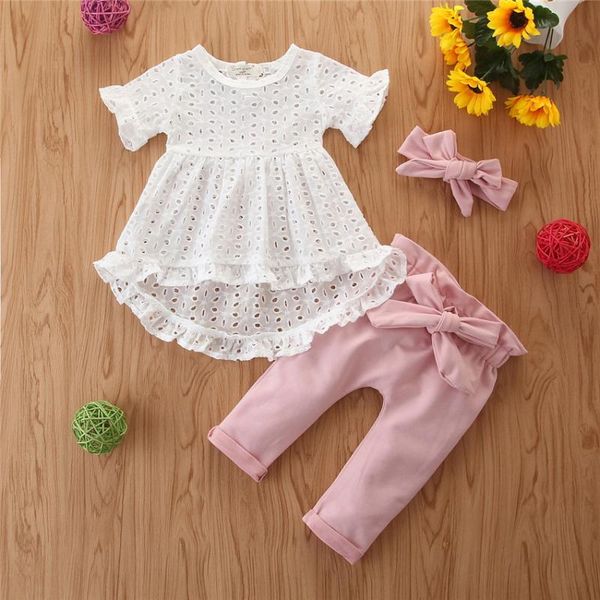 2020 new girl suit baby 1-4 years old casual short flare sleeved shirt + solid pink flower trousers long pants two-piece suit, White
2020 new girl suit baby 1-4 years old casual short flare sleeved shirt + solid pink flower trousers long pants two-piece suit, White